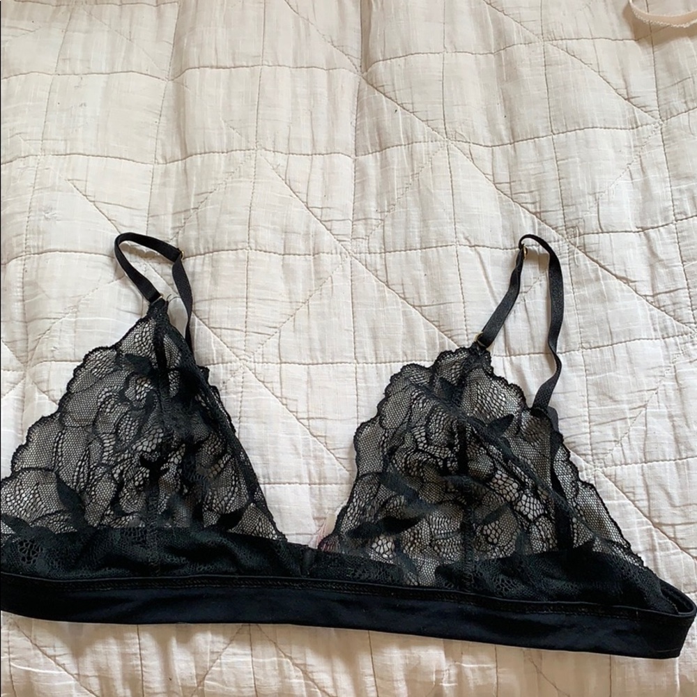 Commando black lace brallette, M/L
